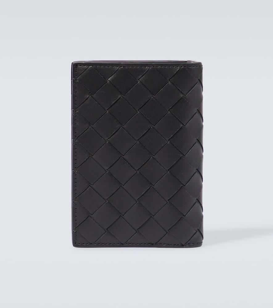 BOTTEGA VENETA Intrecciato Medium Leather Bi-fold Wallet In Black Product Image