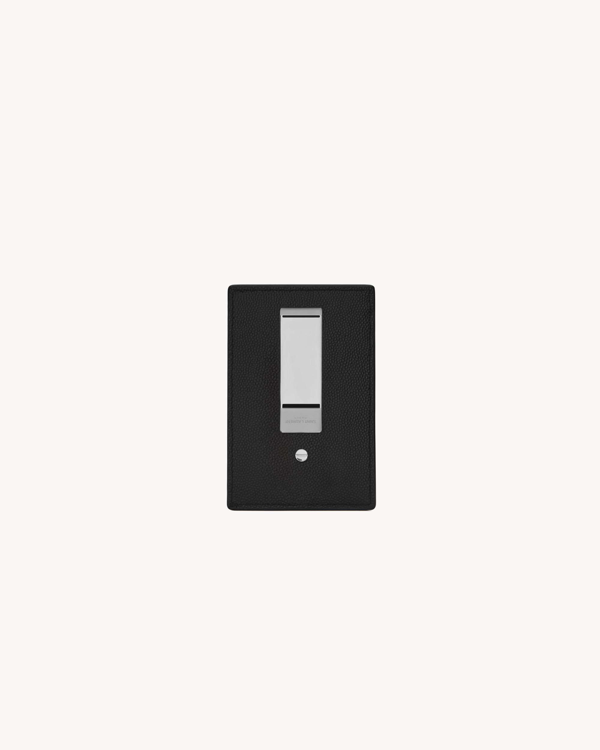 Bill clip with card case in grain de poudre leather Product Image