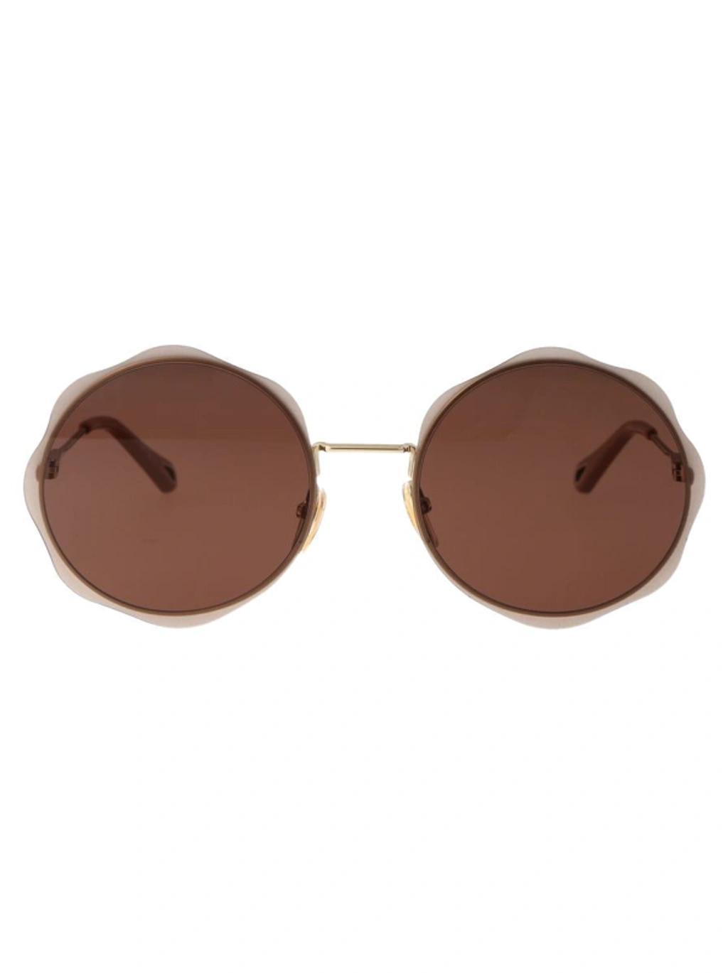 CHLOÉ Chloe Sunglasses Ch0202 S 004 In 004 Gold Gold Brown Product Image