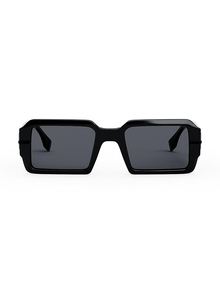 Mens Raised Logo Rectangle Sunglasses Product Image