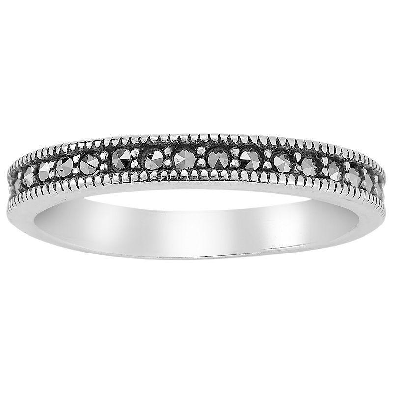 Sunkissed Sterling Sterling Silver Oxidized Cubic Zirconia Band Ring, Womens Silver Tone Product Image