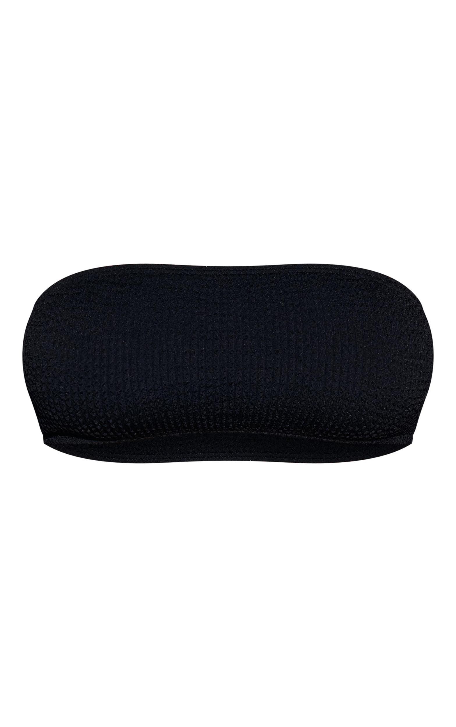 Black Mix & Match Crinkle Bandeau Bikini Top Product Image