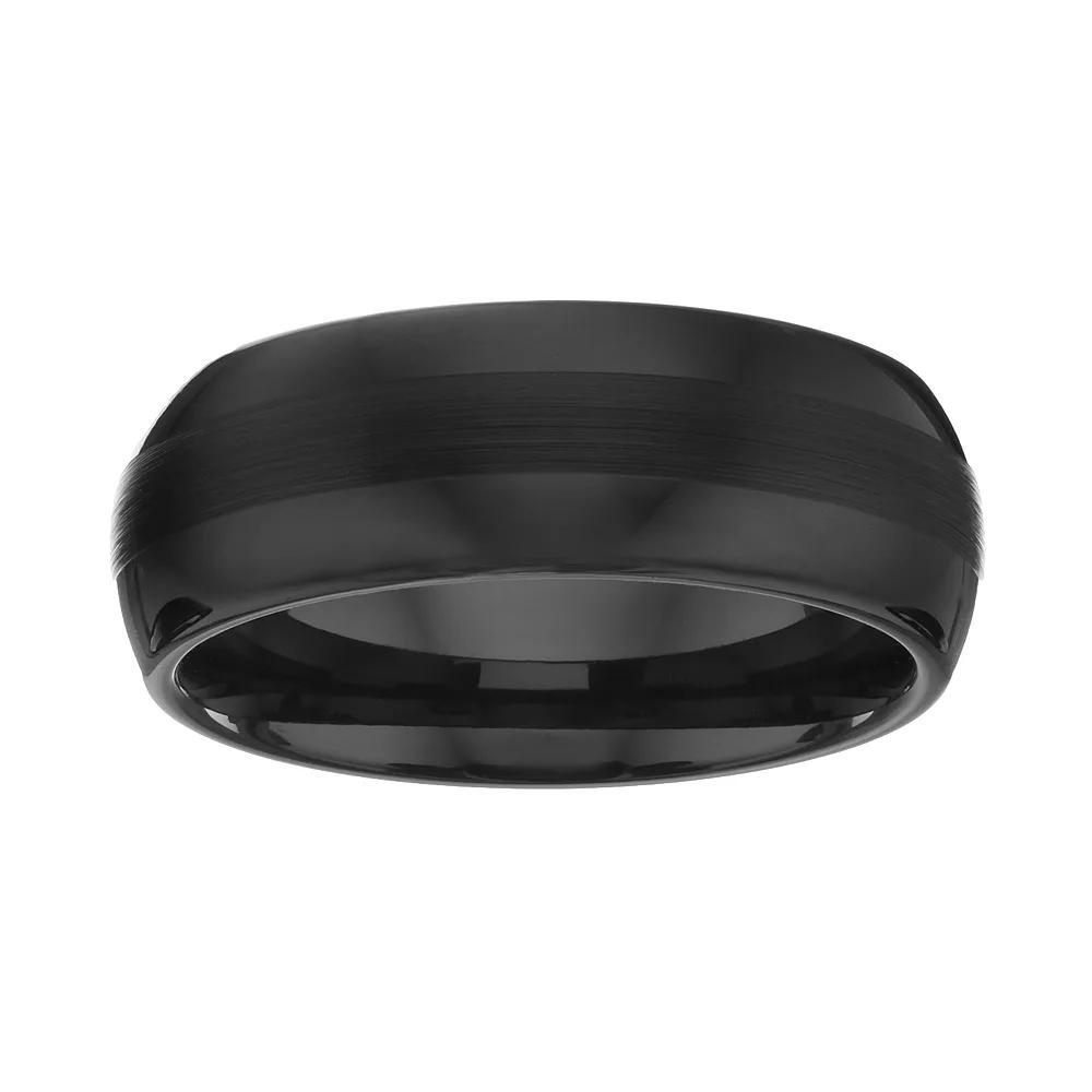 Black Ceramic Textured Band - Men, Men's, Size: 8.50 Product Image