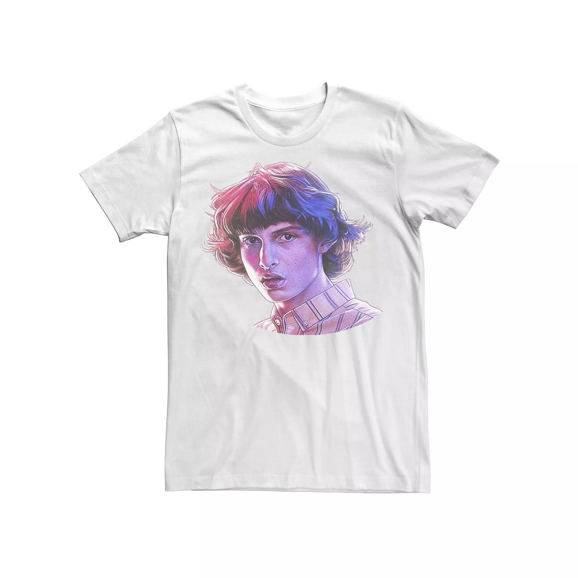 Men's Netflix Stranger Things Mike Sketch Portrait Tee, Size: Medium, White Product Image