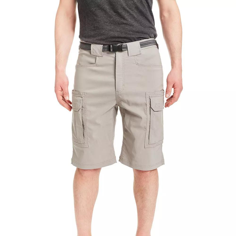 Men's Smith's Workwear Regular-Fit Stretch Performance Belted Cargo Shorts, Size: 32, Grey Product Image