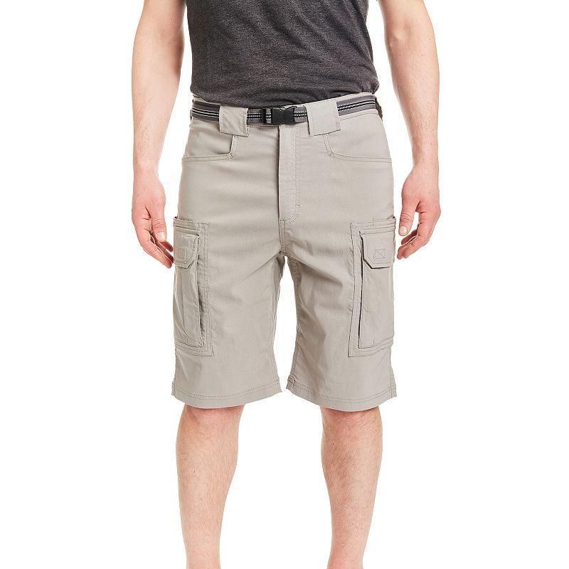 Men's Smith's Workwear Regular-Fit Stretch Performance Belted Cargo Shorts, Size: 32, Grey Product Image