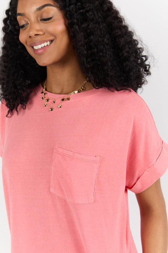 Memories That Last Coral T-Shirt Dress SALE Product Image