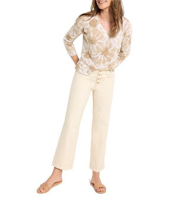 NIC + ZOE Floral Hint Knit V-Neck Long Sleeve Top Product Image