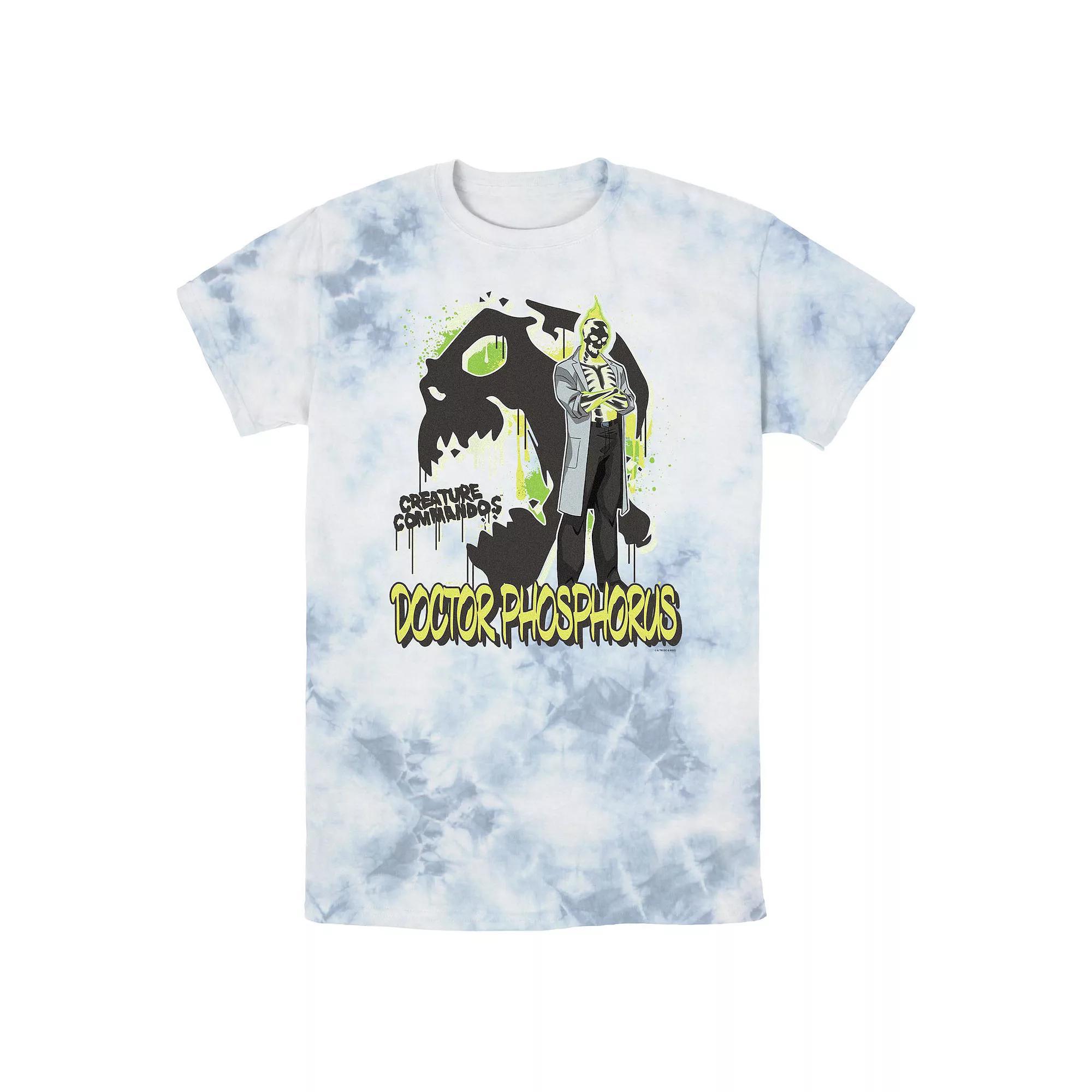 Men's Creature Commandos Doctor Phosphorus Poster Bombard Wash Graphic Tee, Size: Large, White Blue Product Image