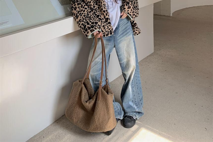 Two-Way Leopard Fleece Jacket Product Image