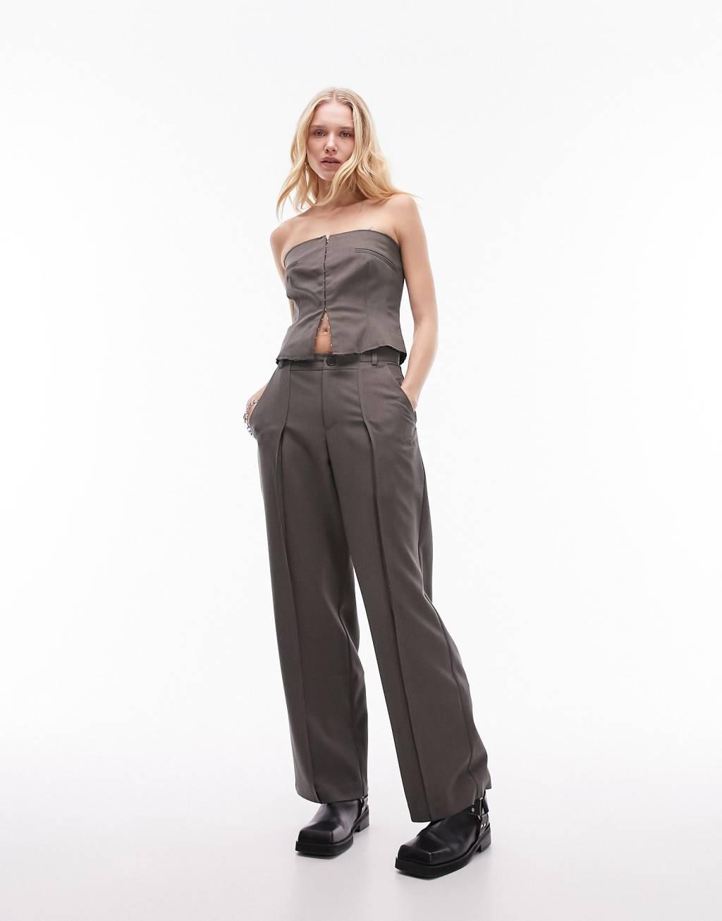 Topshop raw seam detail corset top Product Image