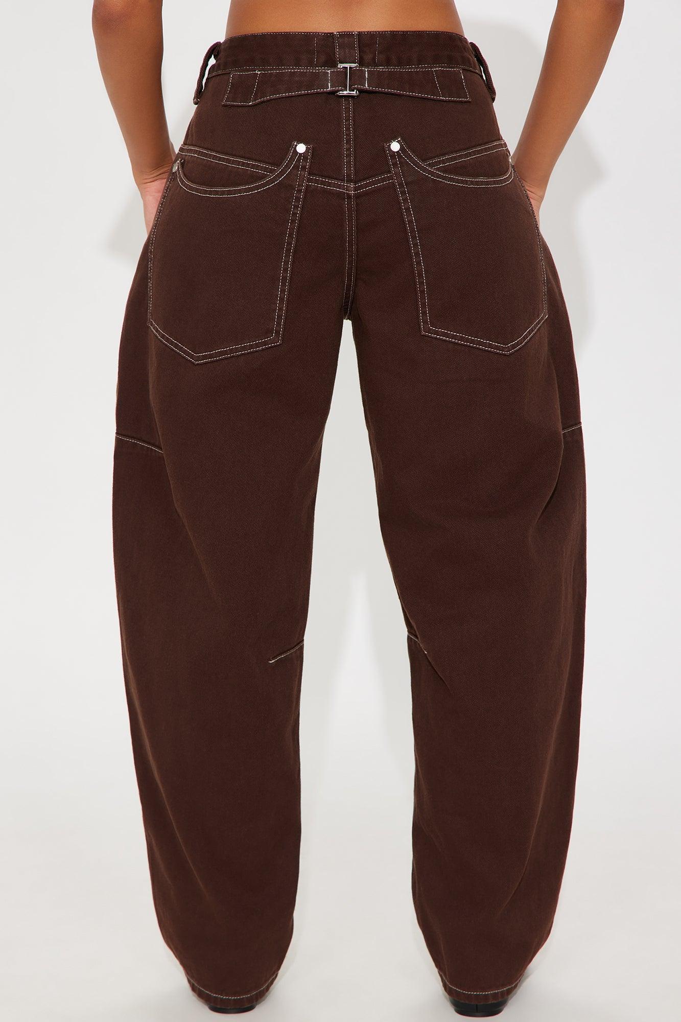 Delancey Low Rise Loose Jeans - Brown Product Image