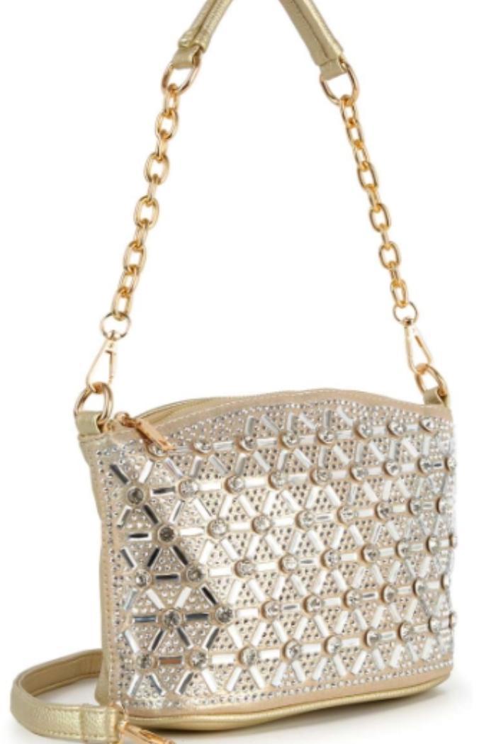 Gold Rhinestone Covered Crossbody Product Image