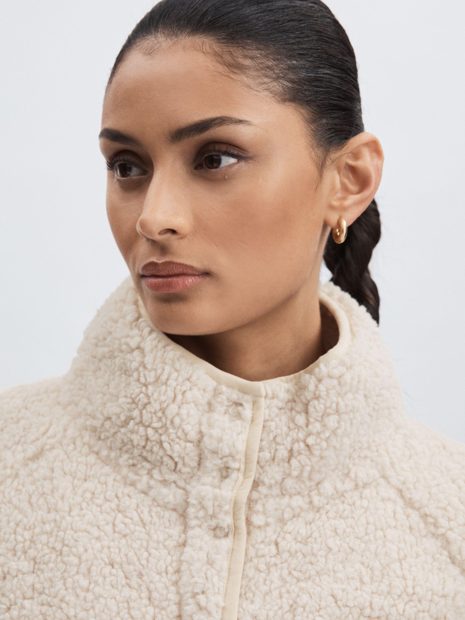 Press Stud Fleece Sweatshirt in Natural Product Image
