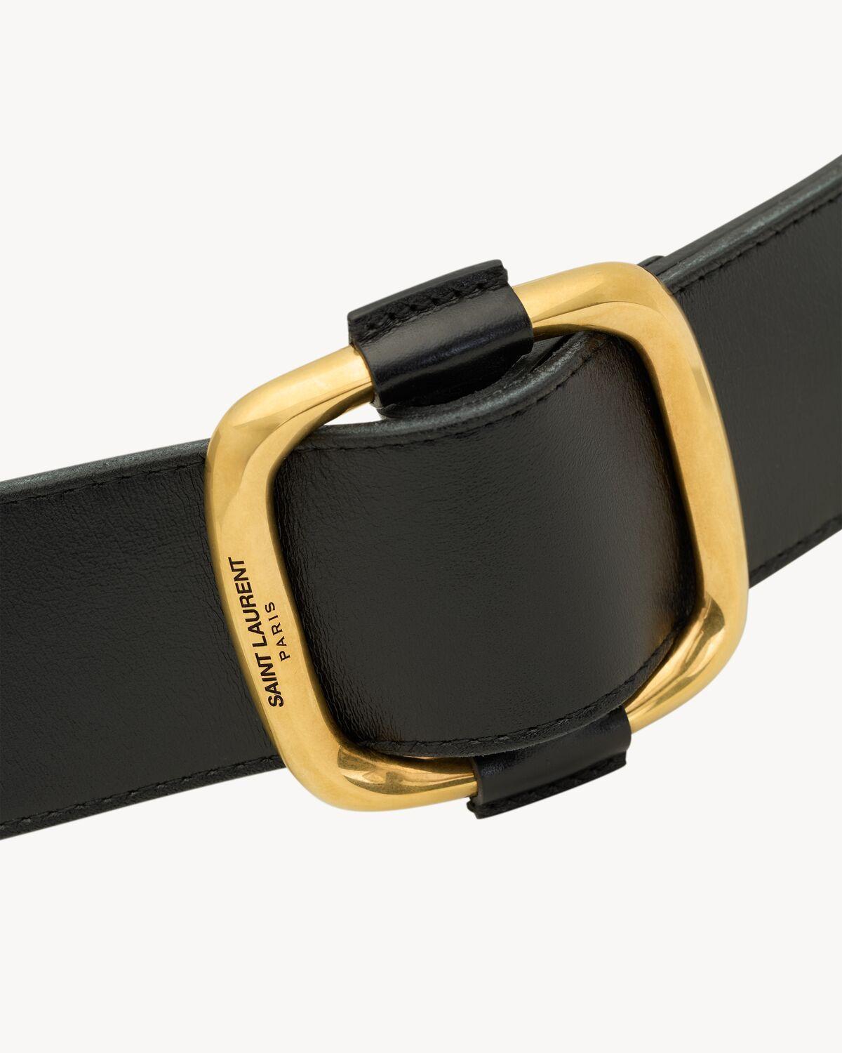 oval wide belt in leather Product Image