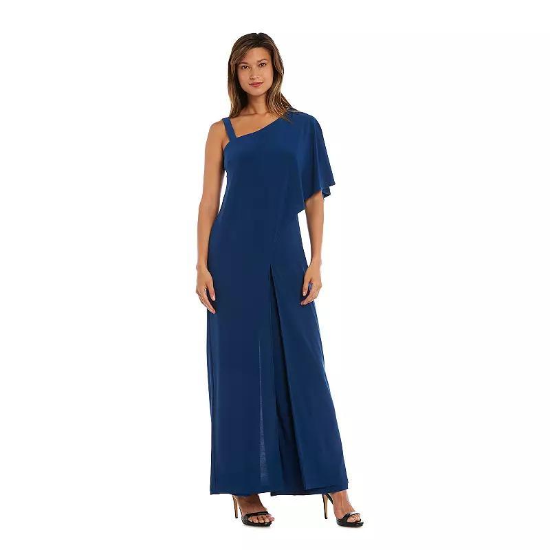 Women's R&M Richards One-Shoulder Drape Panel Jumpsuit, Size: 12, Red Product Image