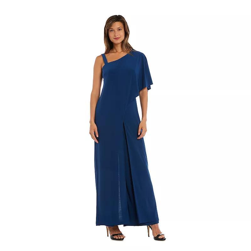 Women's R&M Richards One-Shoulder Drape Panel Jumpsuit, Size: 12, Red Product Image