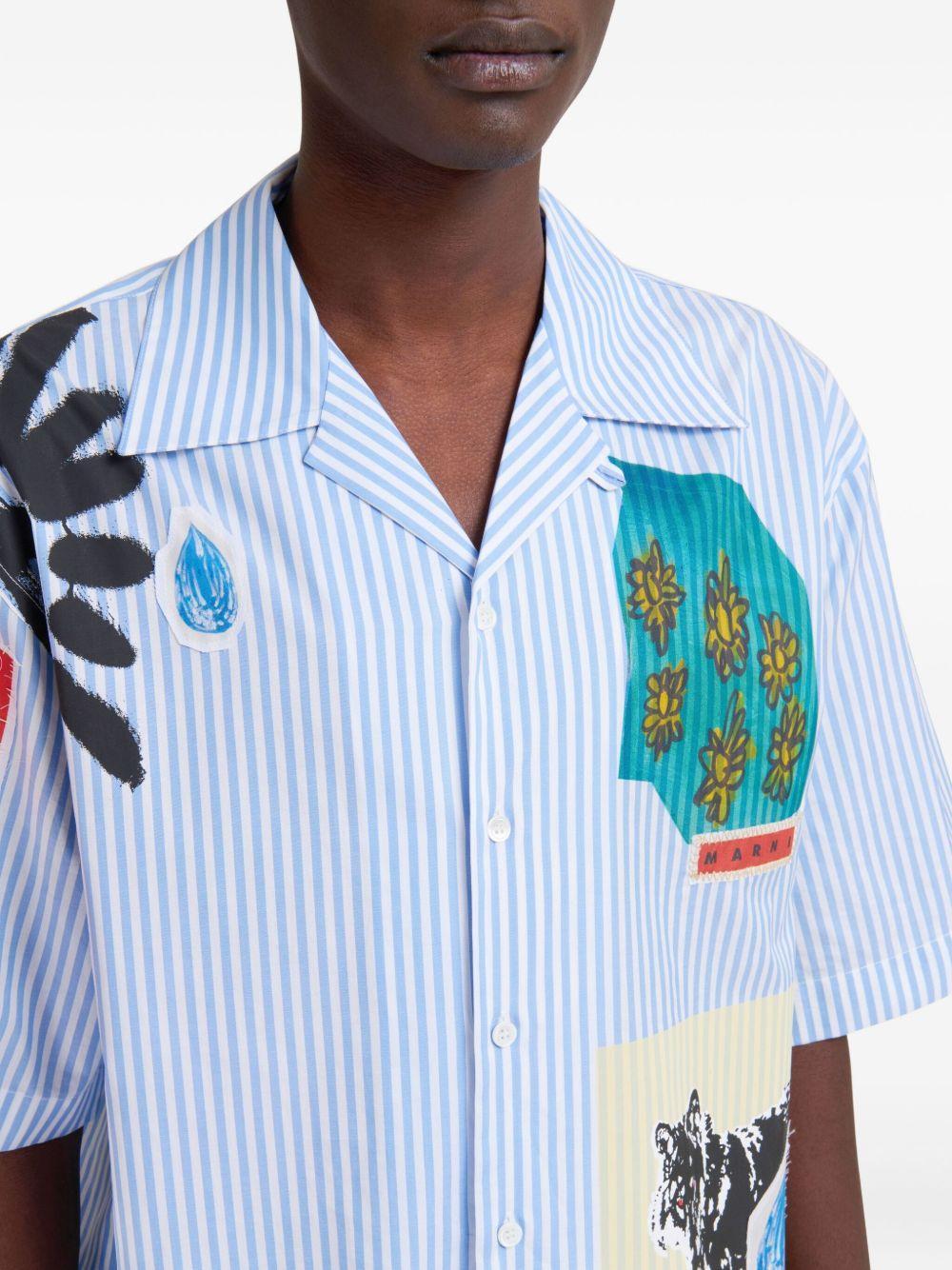 striped patchwork shirt Product Image