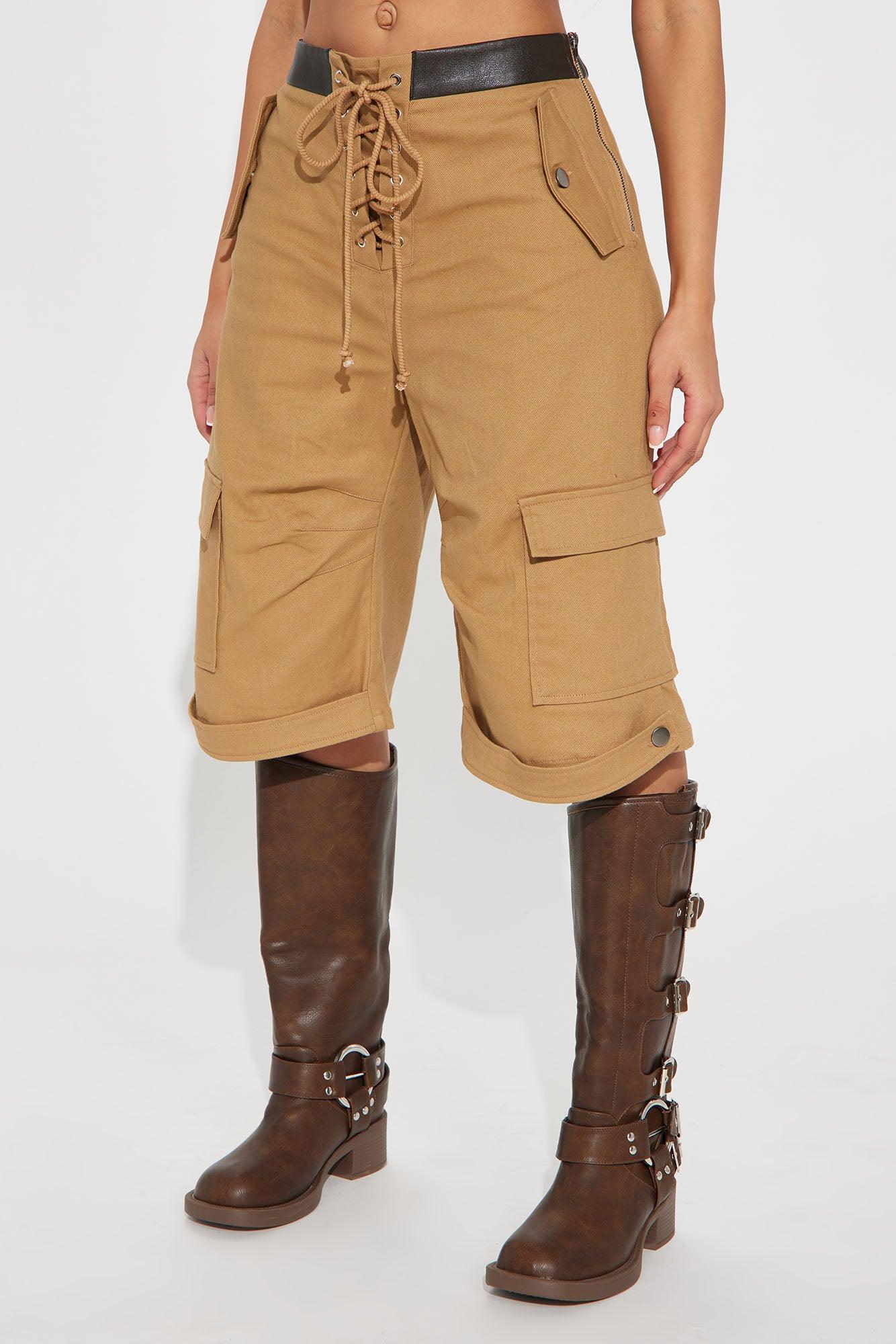 Minding My Business Cargo Bermuda Short - Khaki Product Image