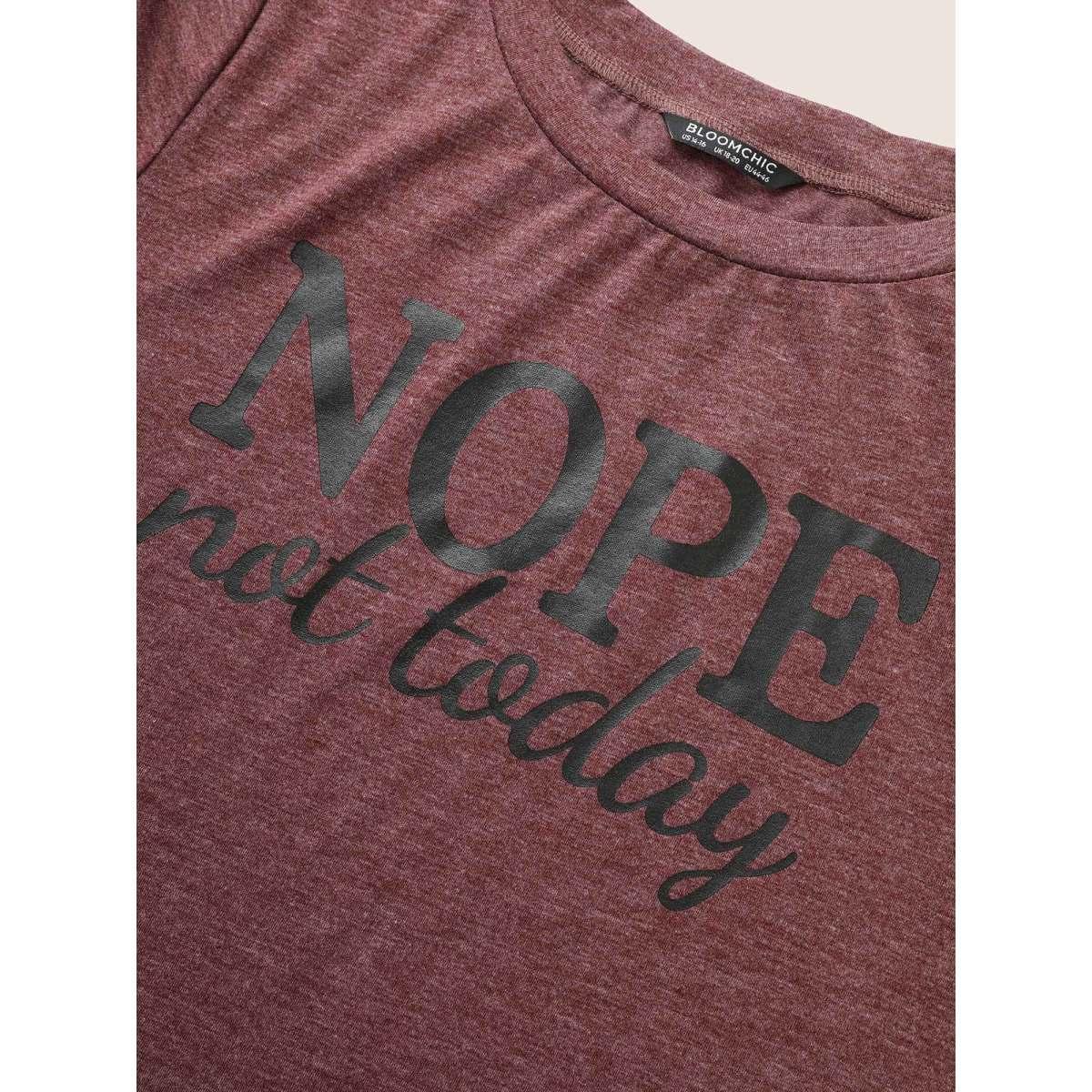 Plus Size Heather Positive Slogan Crew Neck T-shirt Russet Women Casual Positive slogan Round Neck Everyday T-shirts BloomChic 12/L Product Image