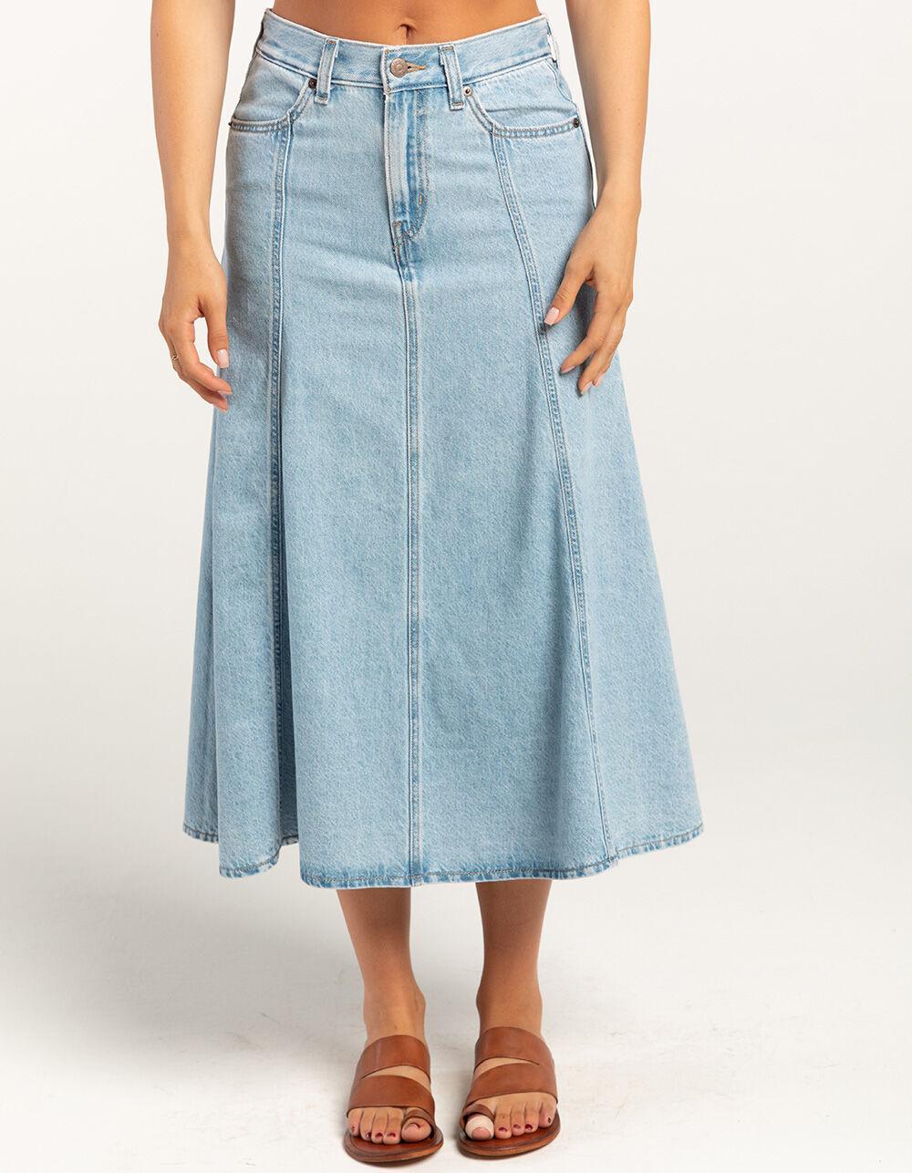 LEVI'S Fit And Flare Womens Denim Midi Skirt - I Will - SUPER SLUB Product Image