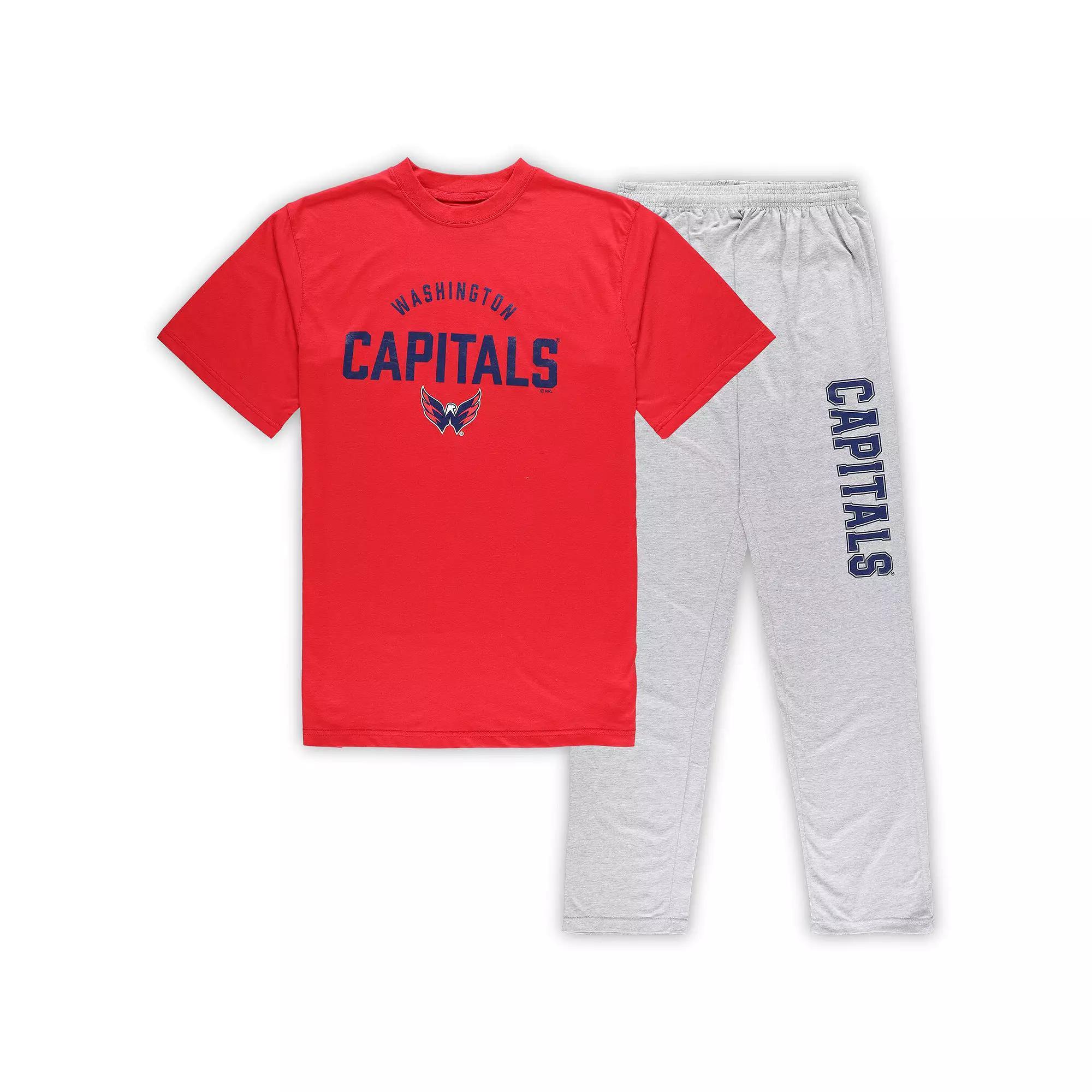 Men's Washington Capitals Red/Heather Gray Big & Tall T-Shirt & Pants Lounge Set, Size: 4XB Product Image