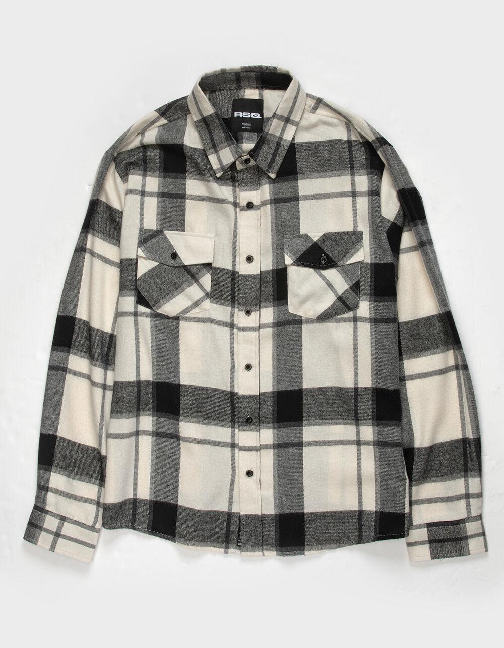 RSQ Mens Plaid Flannel - NAVY/ORANGE Product Image