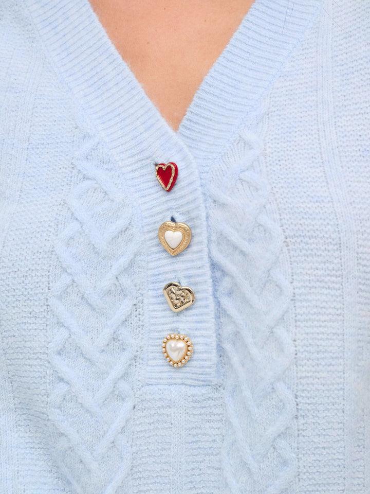 Cupid Cable Knit Vest — Blue Product Image