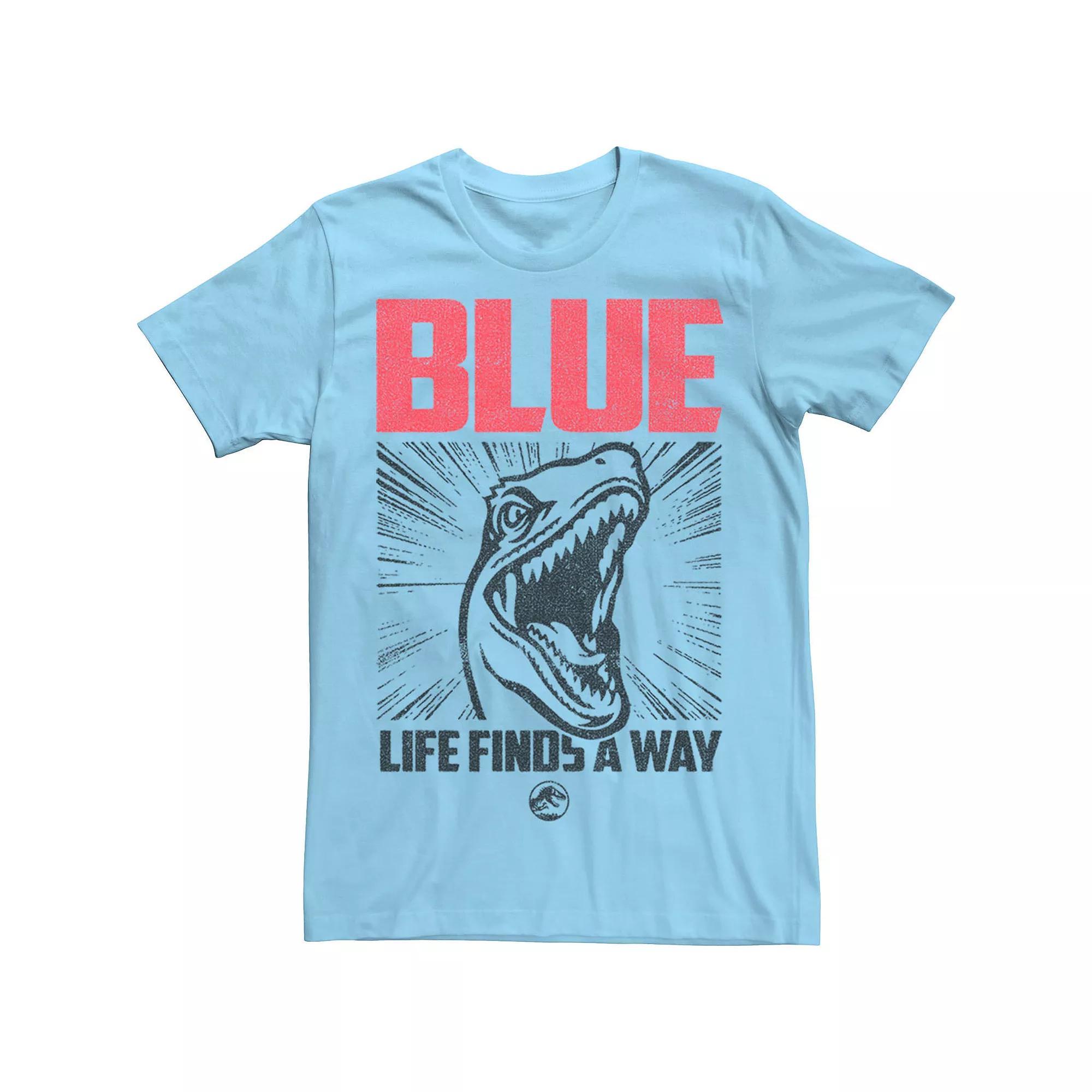 Men's Jurassic World Blue Life Finds A Way Tee, Size: XXL, Light Blue Product Image