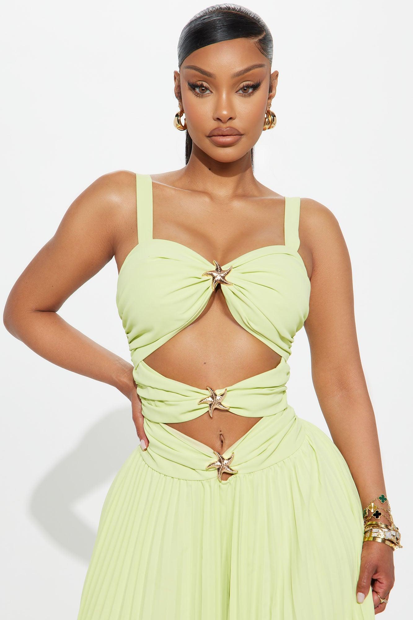 Feel The Waves Jumpsuit - Lime Product Image