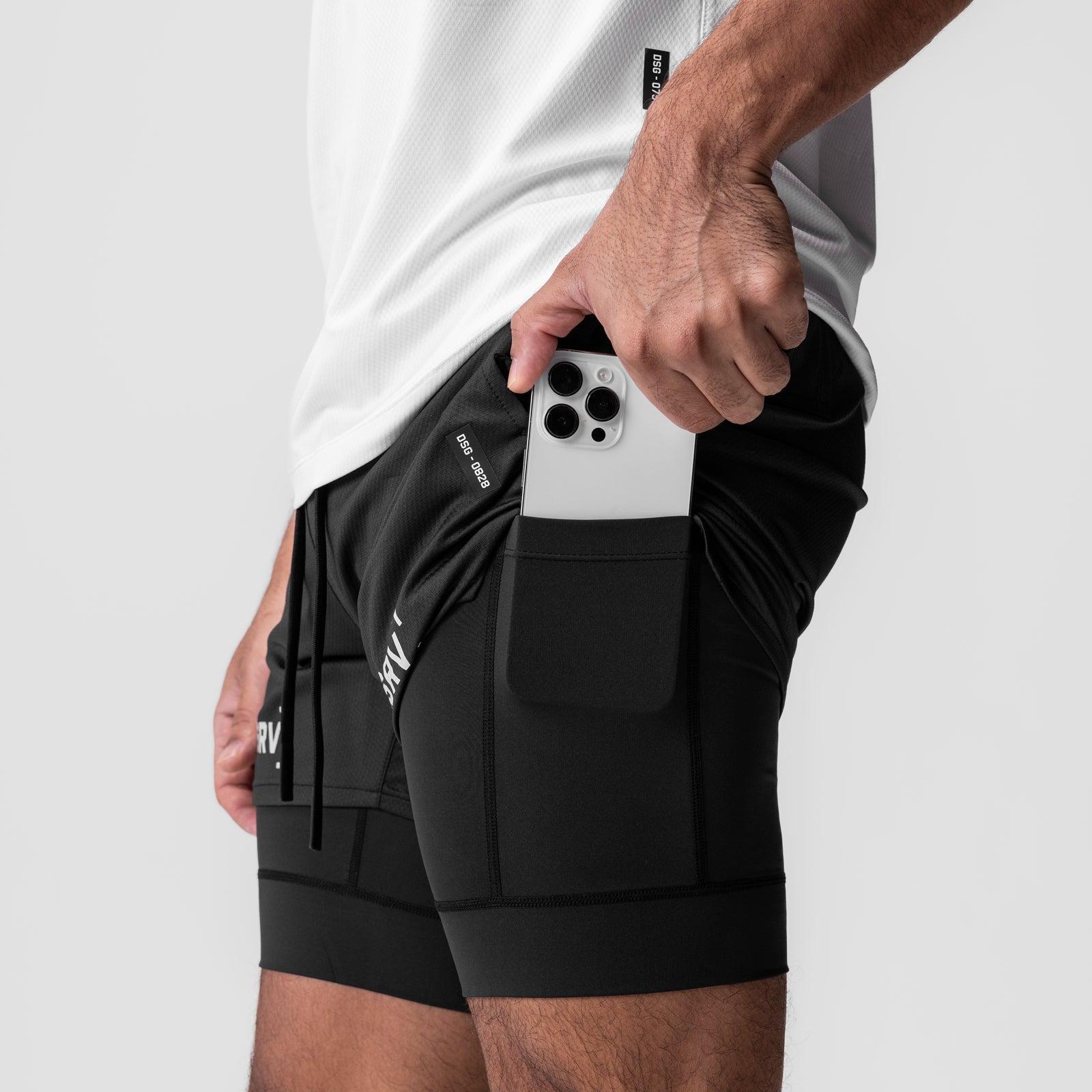 0828. AeroSilver® 5" Liner Short - Black "Bracket"/Black Product Image