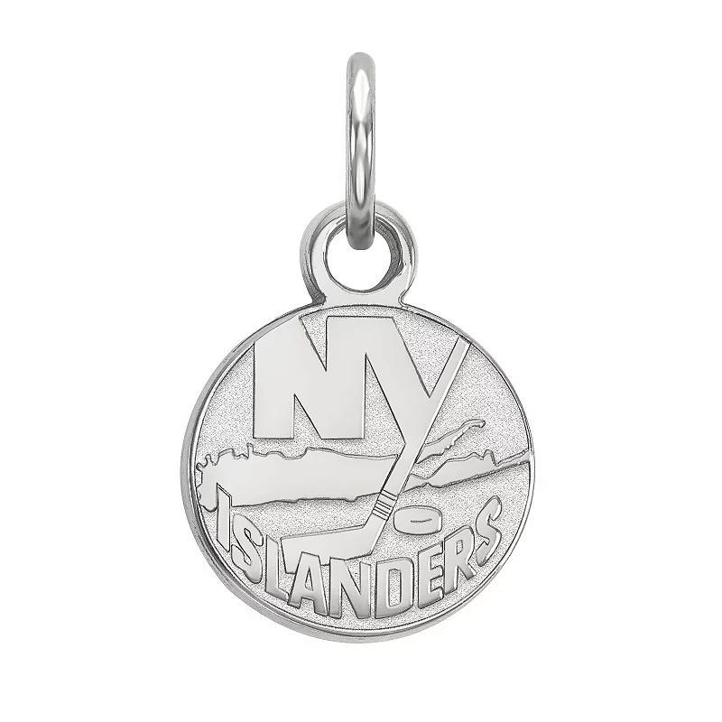 LogoArt New York Islanders Sterling Silver Mini Logo Disc Pendant, Women's, Size: 9MM Product Image