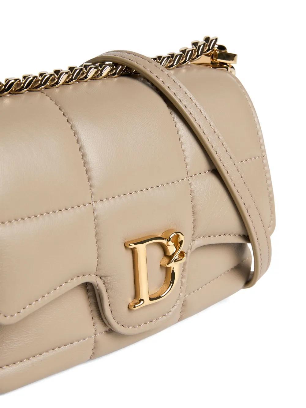 logo-plaque quilted leather bag Product Image