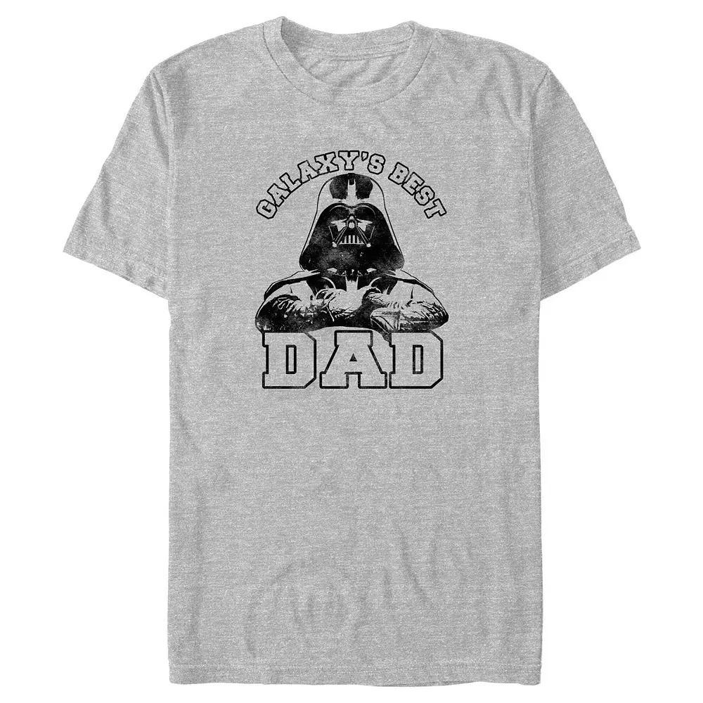 Big & Tall Star Wars Darth Vader Galaxy's Best Dad Graphic Tee, Men's, Size: 3XL Tall, Athletic Grey Product Image