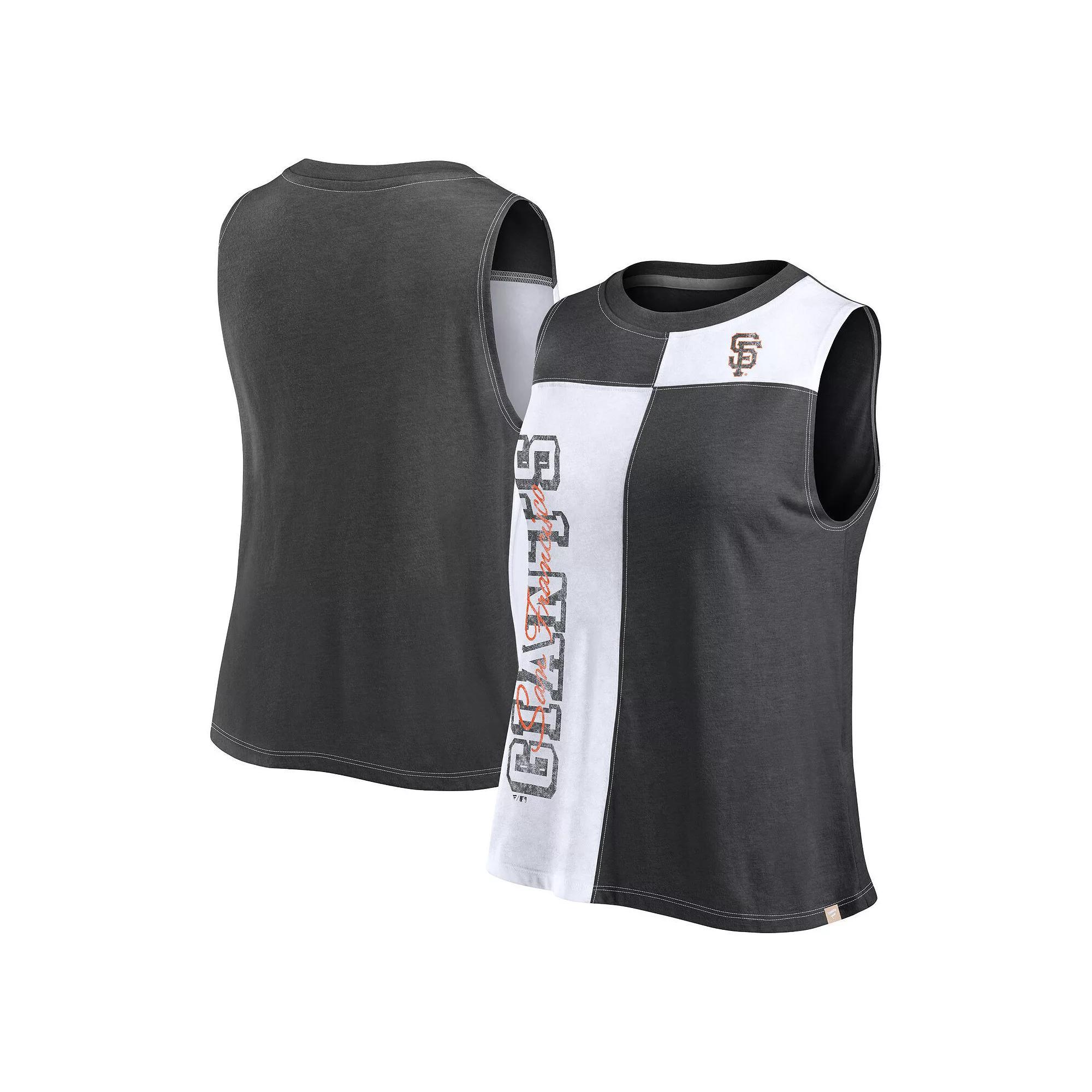 Women's Fanatics Branded Black/White Cincinnati Bengals Script Color Block Tank Top, Size: 3XL Product Image