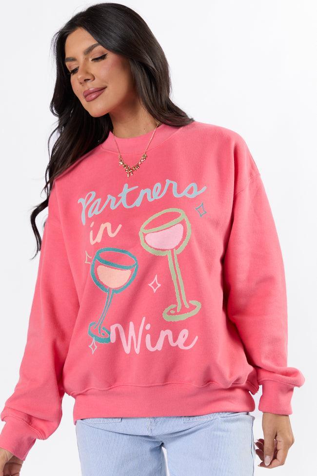 Partners in Wine Light Red Graphic Sweatshirt SALE Product Image
