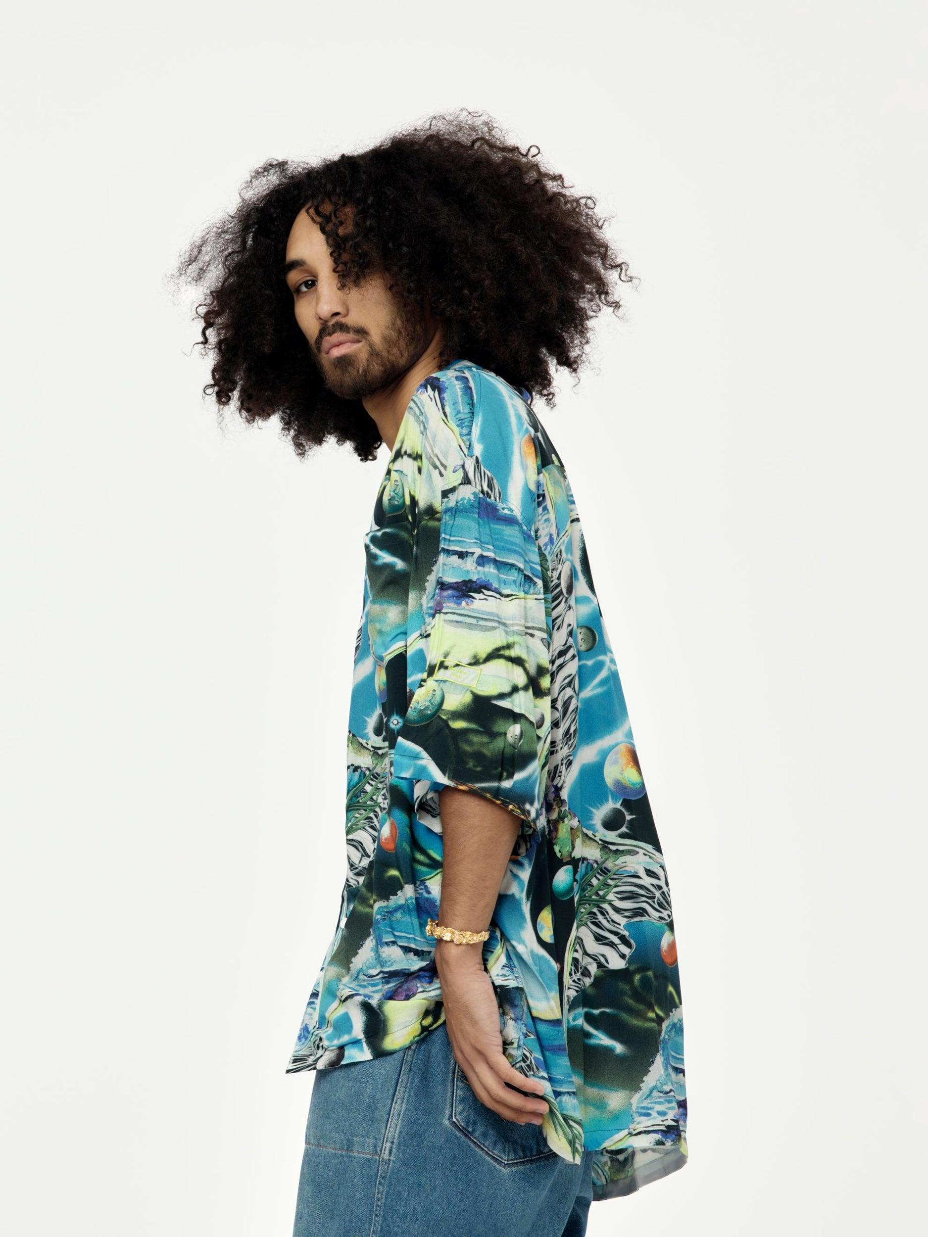 Space Blue Hawaiian Shirt Product Image