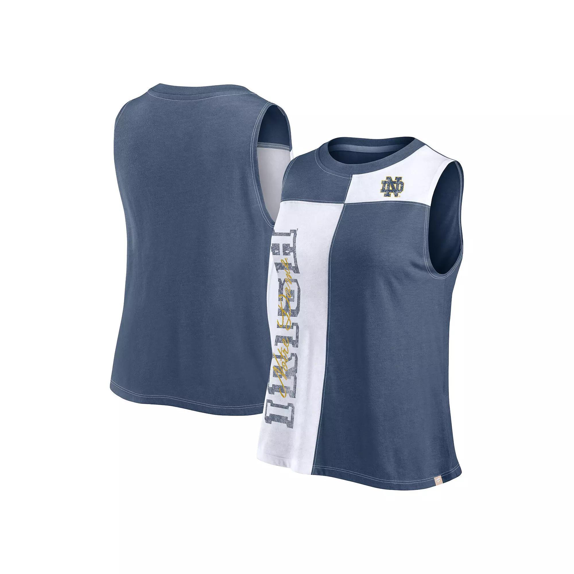 Women's Fanatics Branded Royal/White Buffalo Bills Script Color Block Tank Top, Size: Large, Blue Product Image