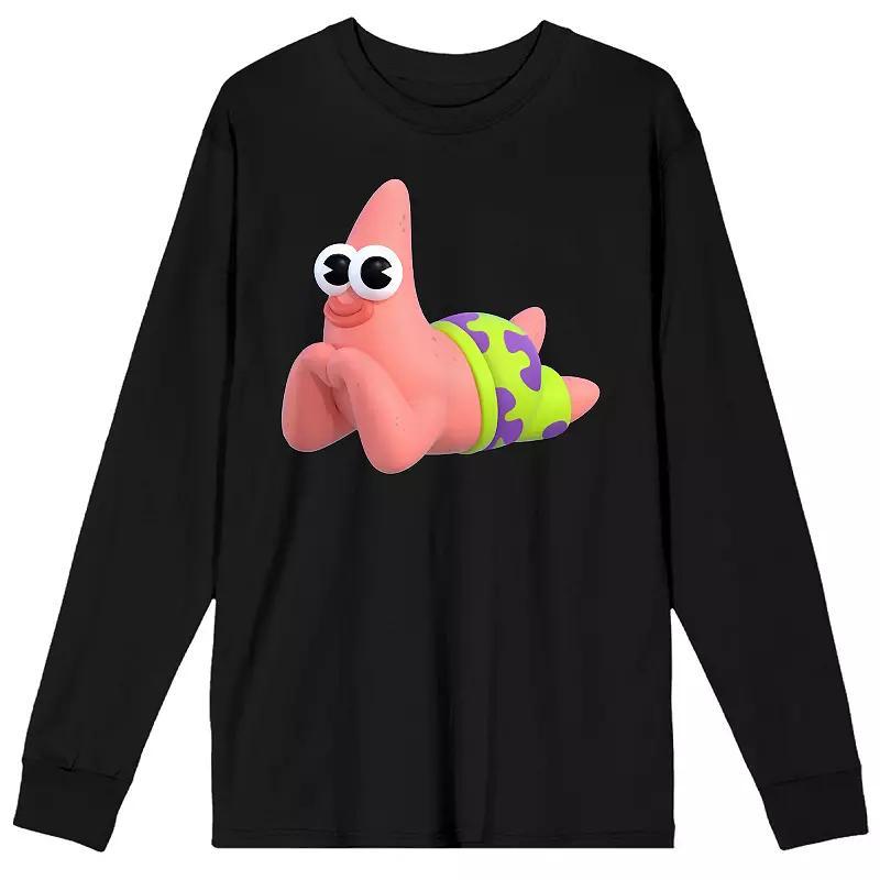 Men's SpongeBob SquarePants Eyes Long Sleeve Graphic Tee, Size: Large, Black Product Image