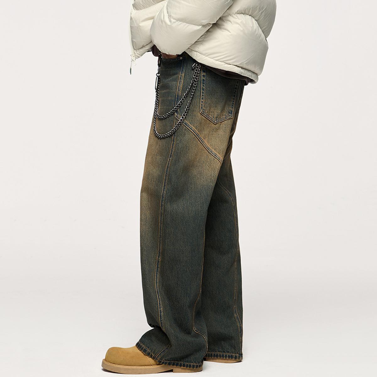 Wasteland Split Washed Wide Leg Jeans Product Image