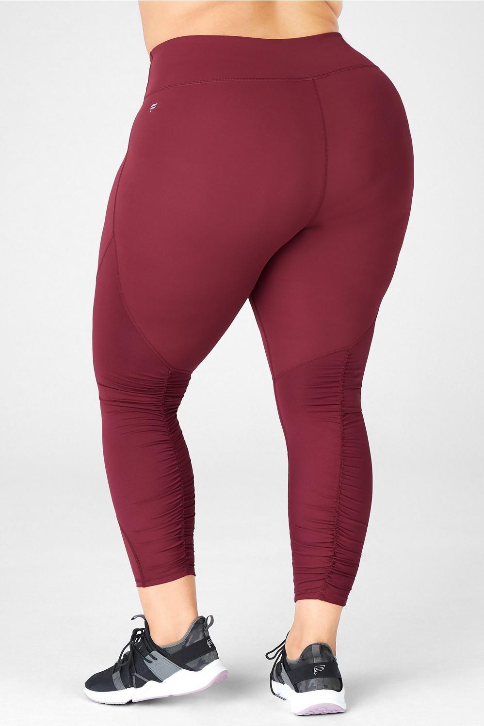 Fabletics Mid-Rise PureLuxe Ruched 7/8 Womens red plus Size 4X Product Image