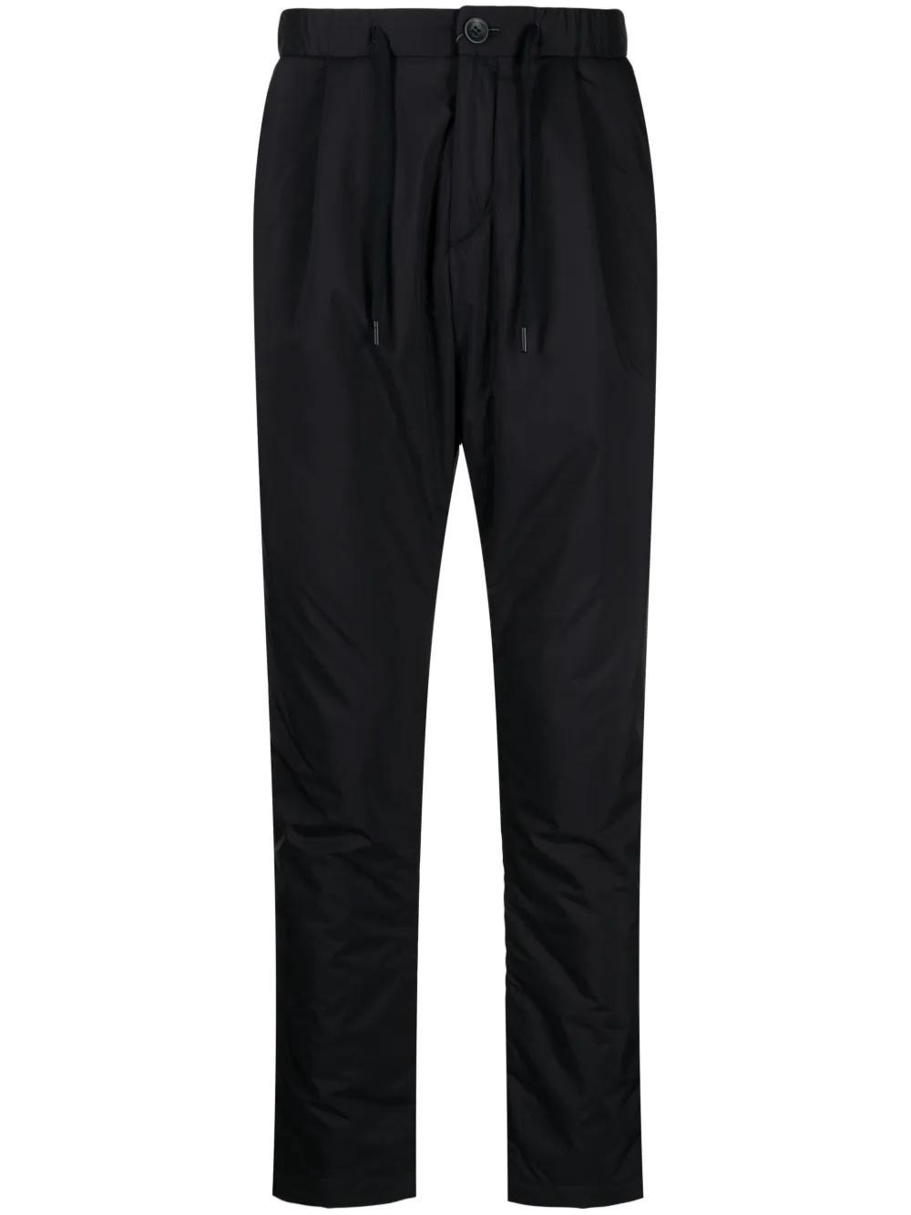 HERNO Drawstring Waist Cropped Plain Trousers In Black Product Image