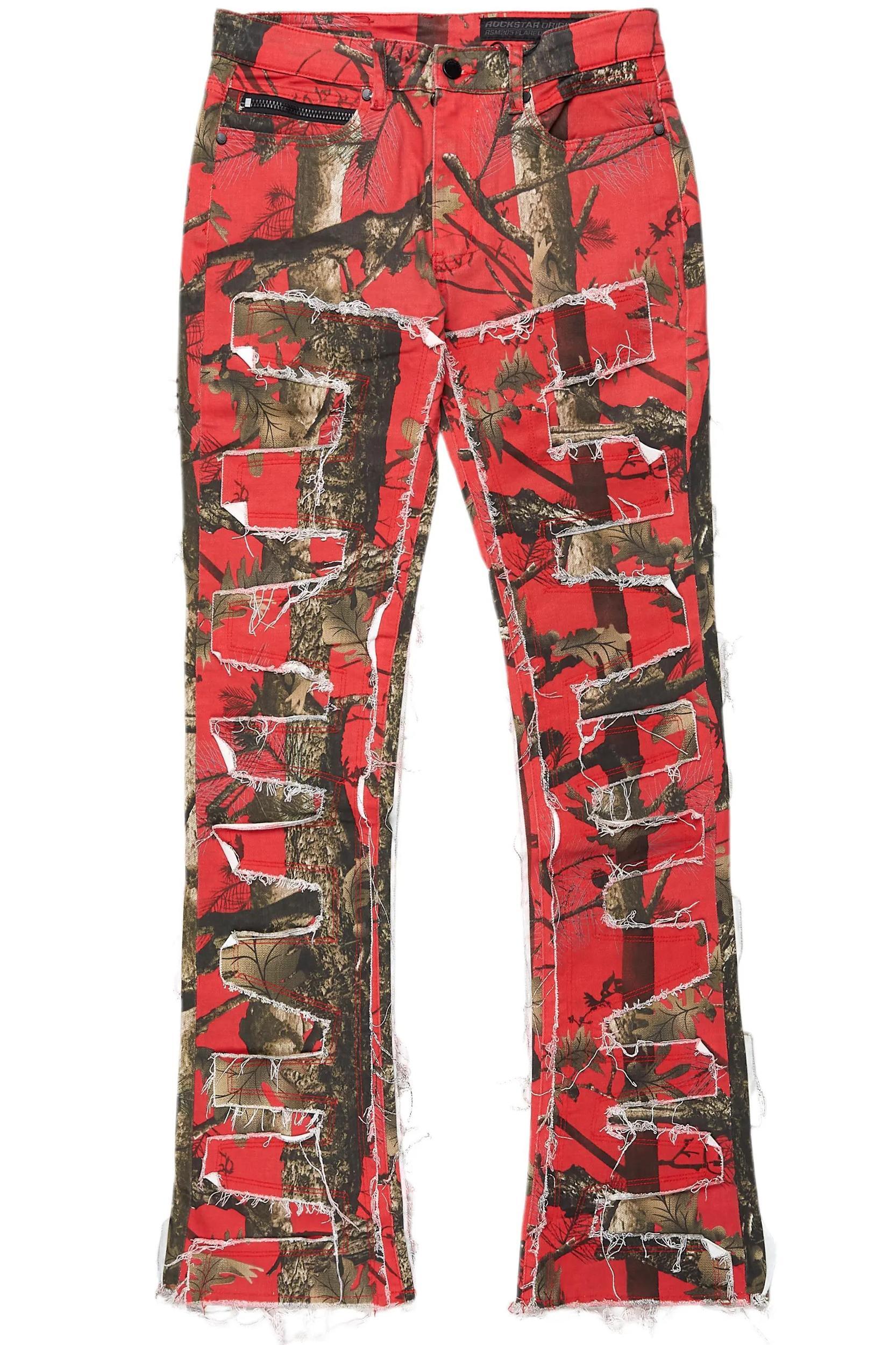 Shake Red Tree Camo Stacked Flare Jean Male Product Image