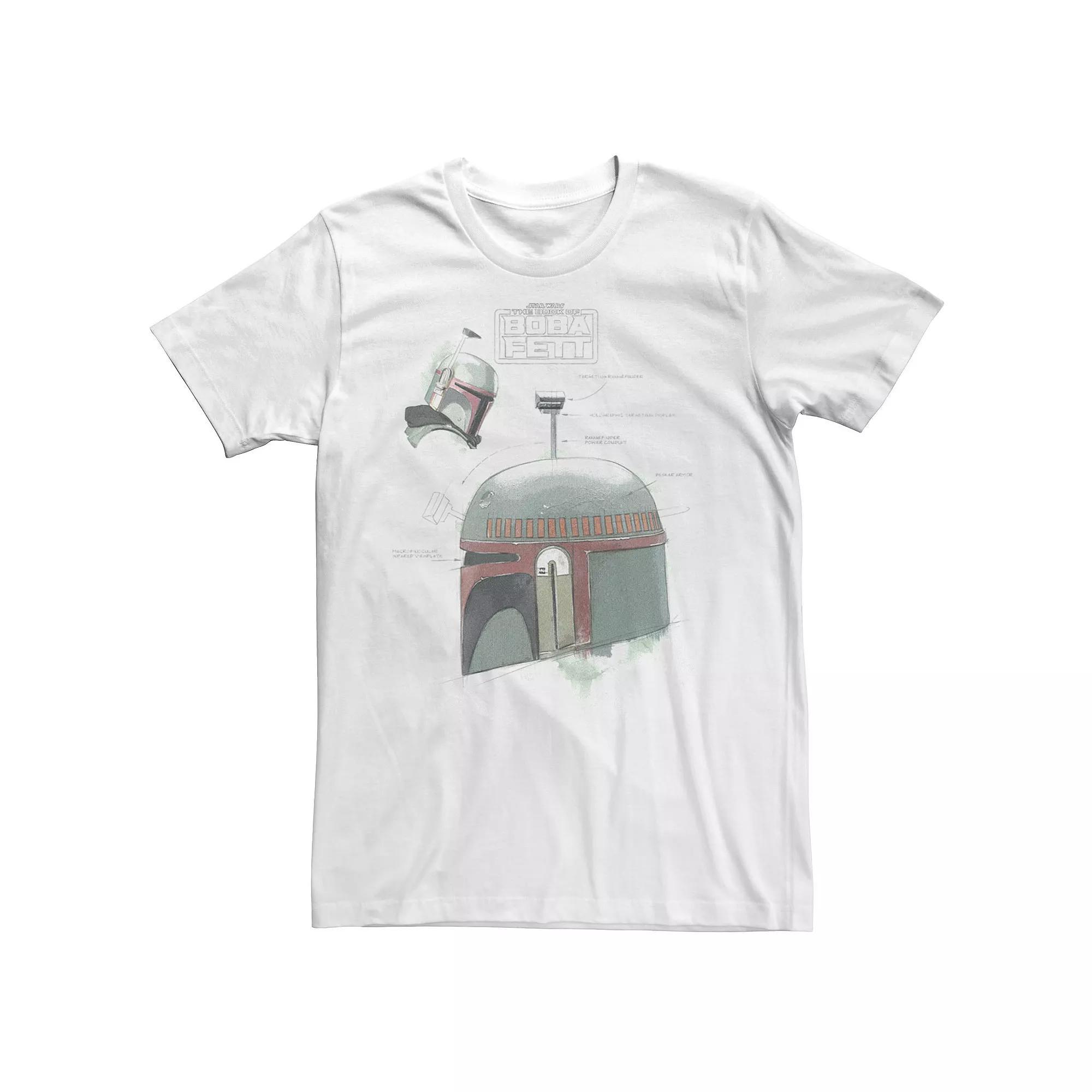 Men's Star Wars The Book Of Boba Fett Helmet Collage Tee, Size: Large, White Product Image