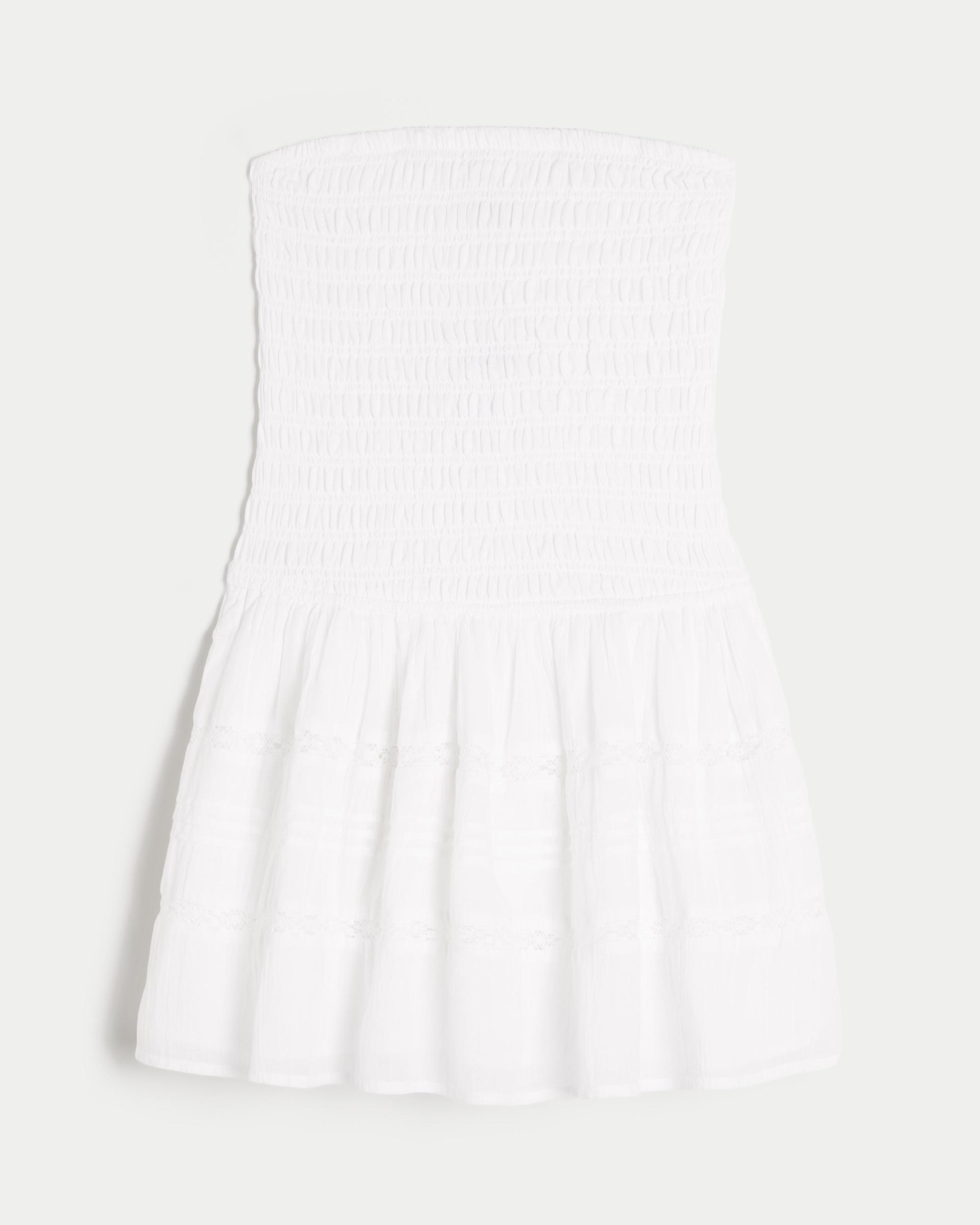 Strapless Smocked Bodice Mini Dress Product Image