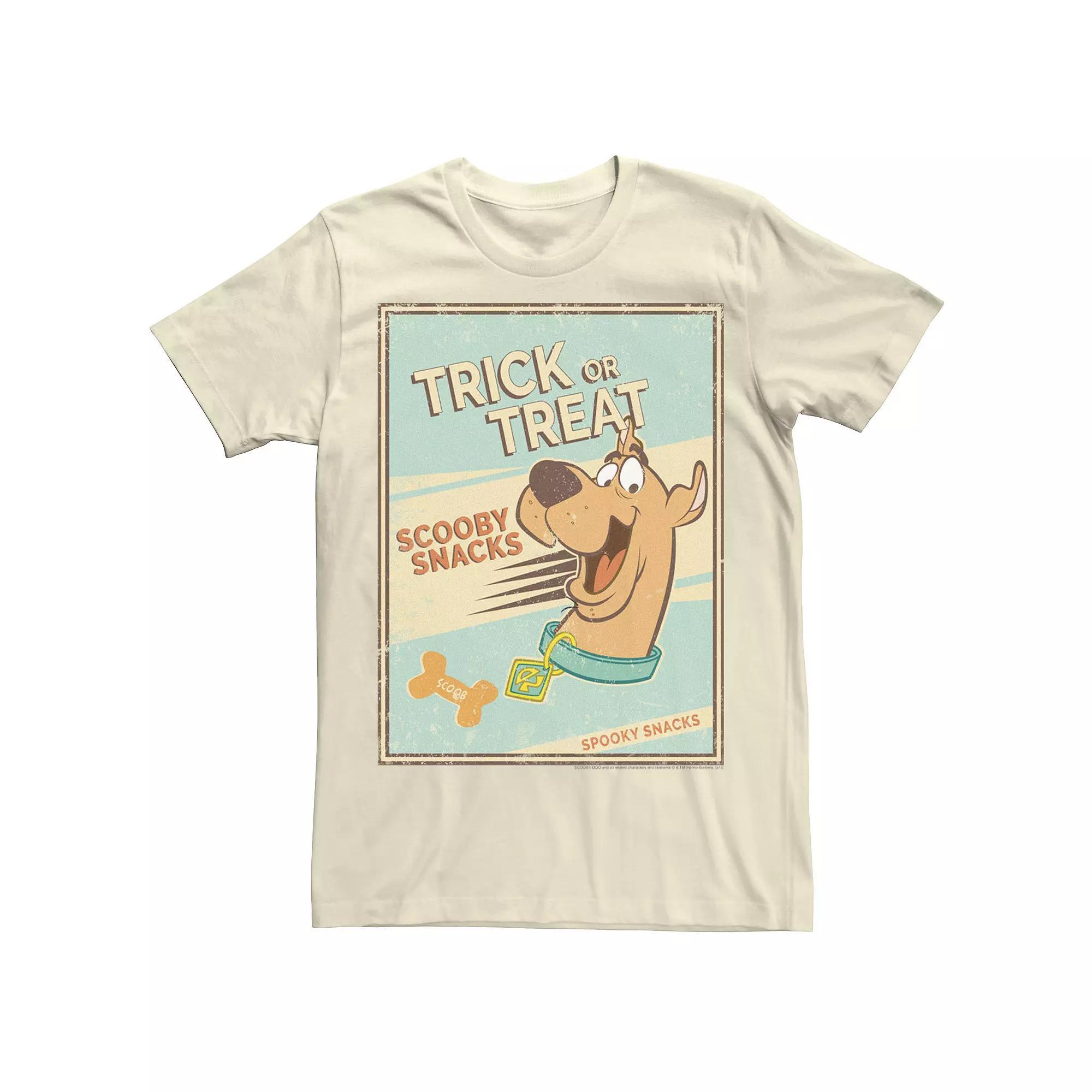 Men's Scooby-Doo Trick Or Treat Scooby Snacks Spooky Snacks Poster Tee, Size: 3XL, Natural Product Image