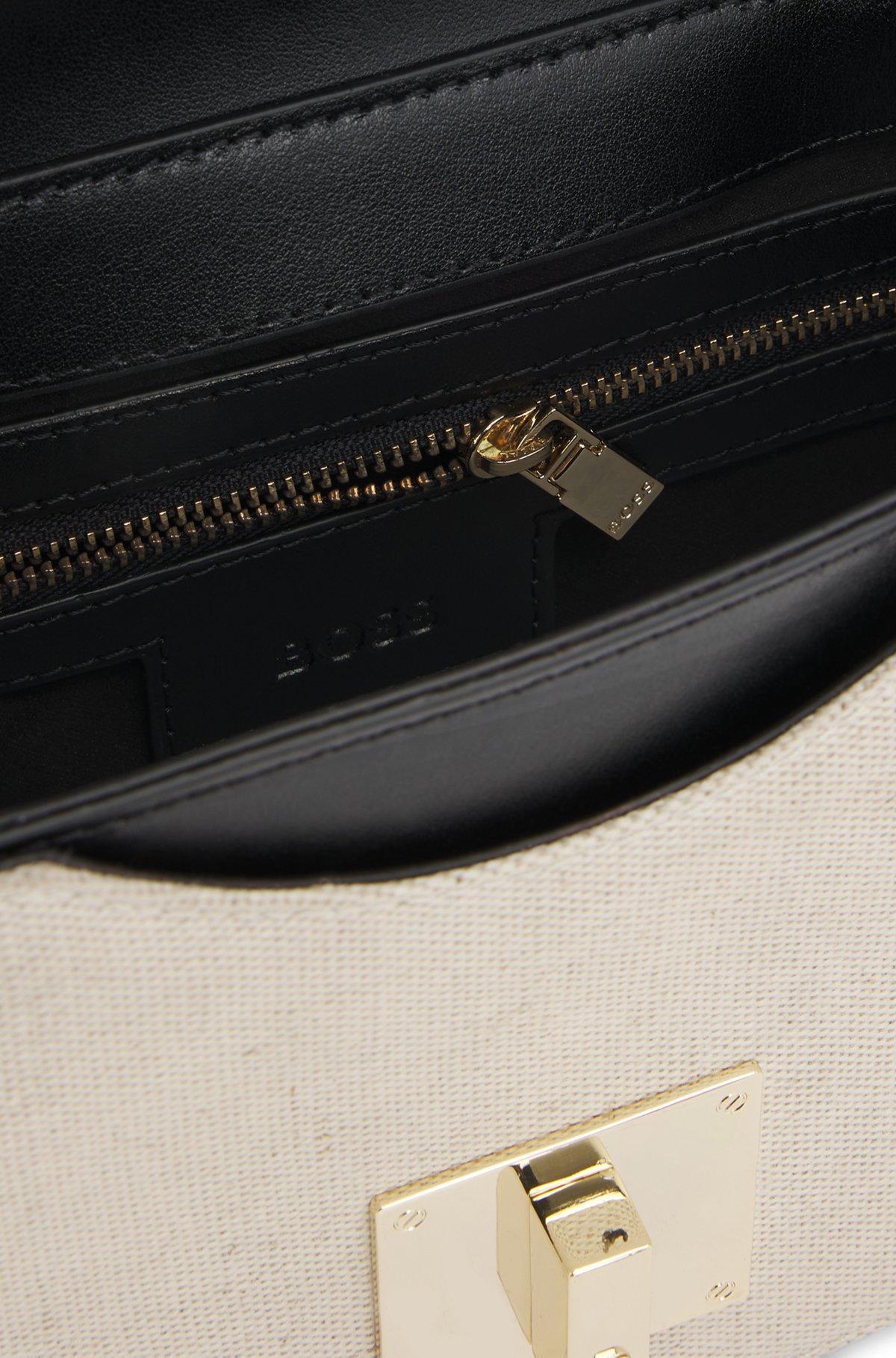 BOSS - Ariell saddle bag with Double B monogram closure - White Product Image