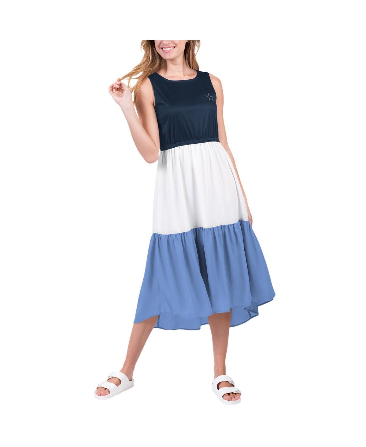 Womens G-III 4Her by Carl Banks /White/Royal Dallas Cowboys 12th Inning Colorblock Dress Blue Product Image