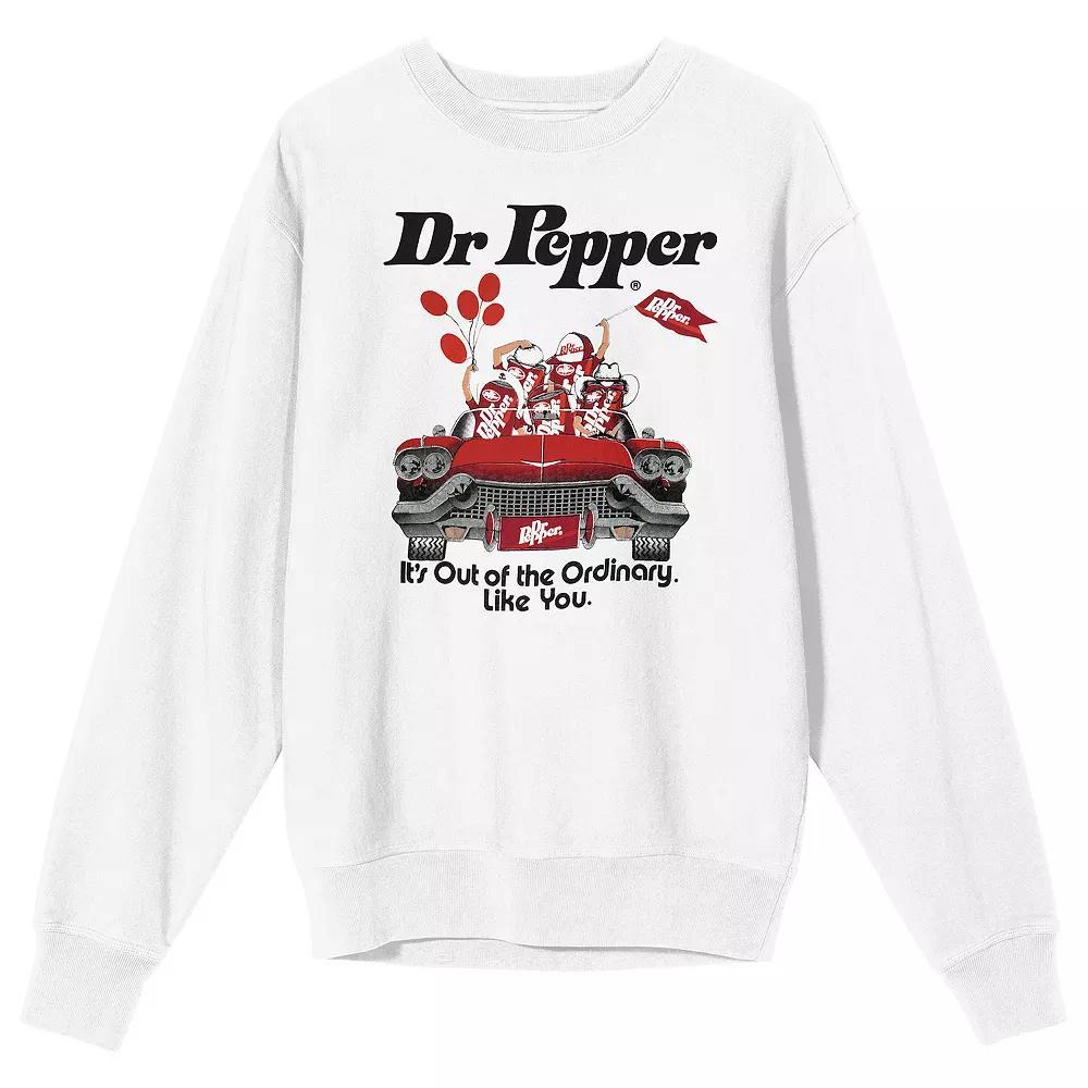 Men's Dr. Pepper Its Out Of The Ordinary Graphic Sweatshirt, Size: XL, White Product Image
