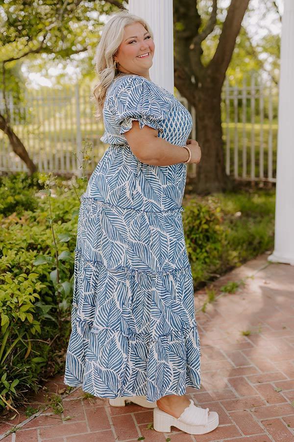 Coastal Stroll Smocked Maxi Dress Curves Product Image